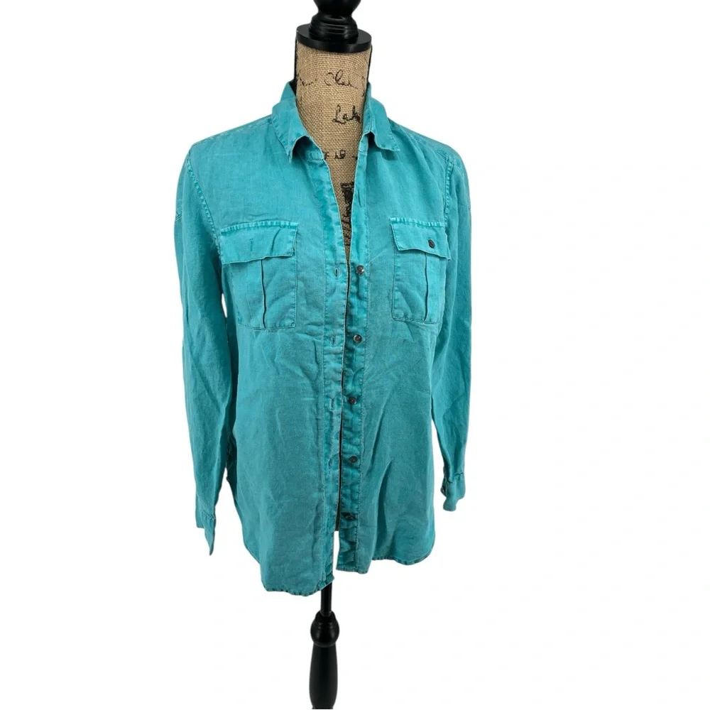 Tommy Bahama Teal and Denim Button Down Shirts - Picture 2 of 16